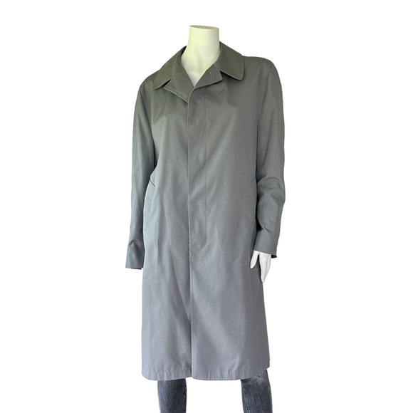 Oversized Vintage London Fog Boyfriend Trench Coat Jacket Grey Neutral - Picture 3 of 13